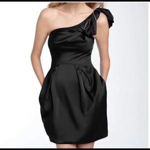 Bcbg black one shoulder dress